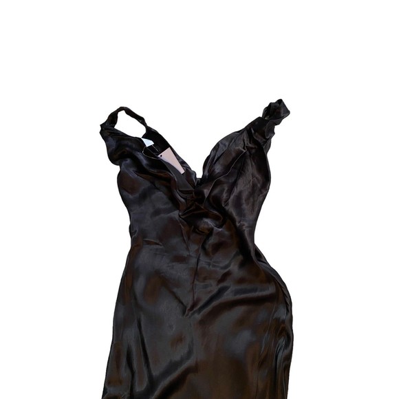 L'Academie Tamsy Midi Satin Dress in Black Medium New Nwt Women's Cocktail - Picture 6 of 12